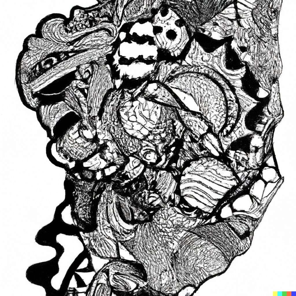 a representation of anxiety, zentangle drawing